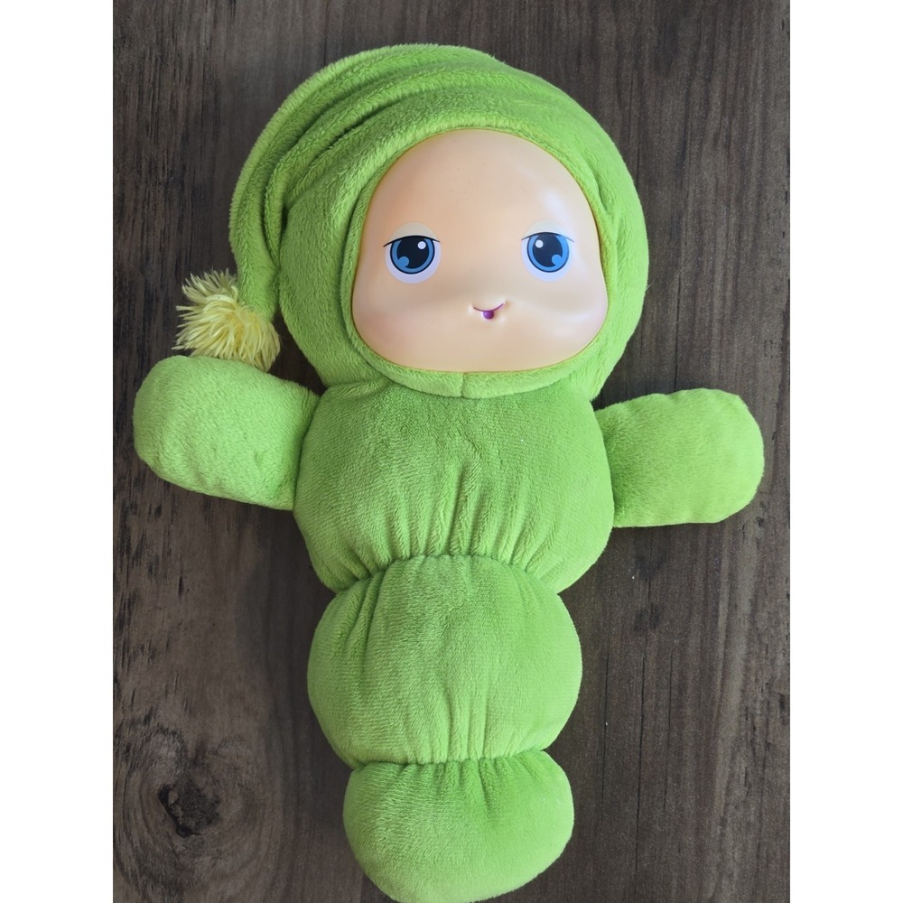 Playskool Glo Worm Lullaby Stuffed Plush Green Glow Face Toy Hasbro 2017